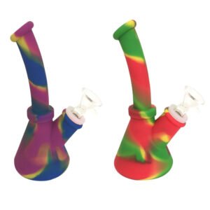 6.5″Silicone Bong w/ Glass Bowl