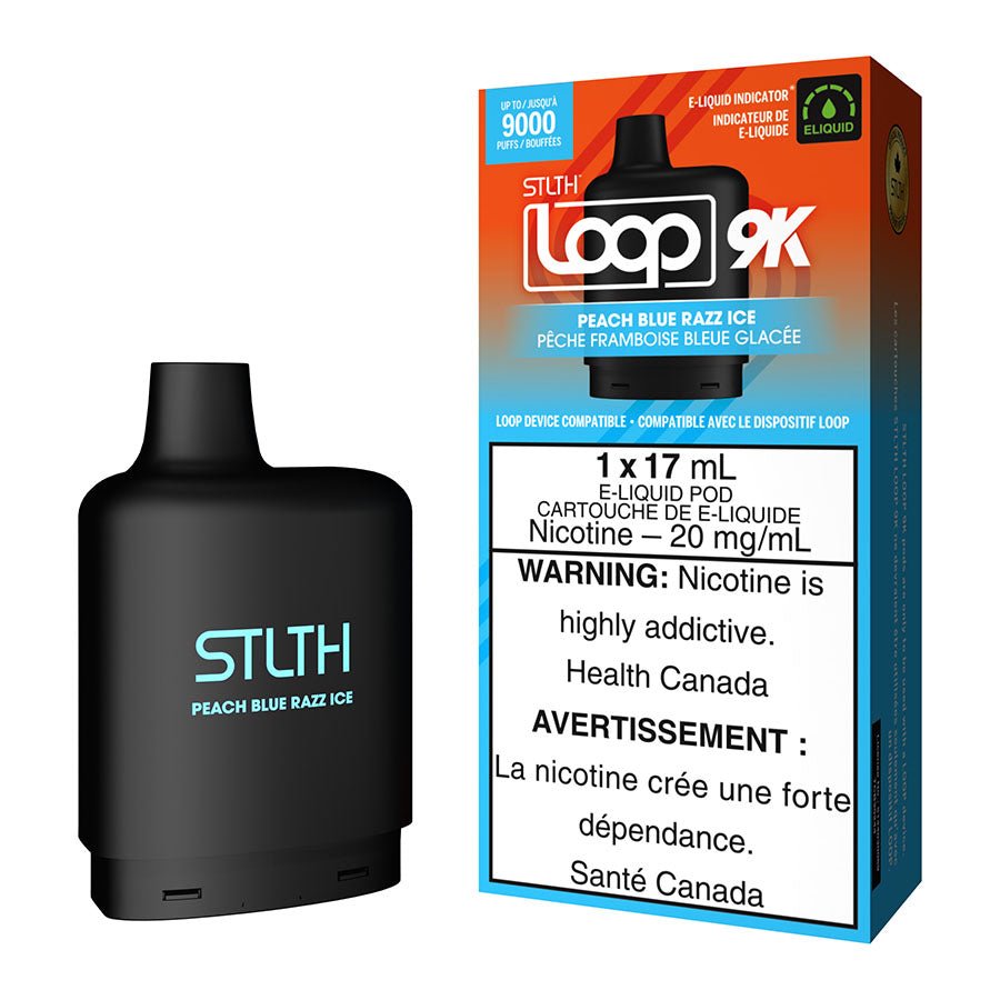 STLTH Loop 9K Pod Pack – Peach Blue Razz Ice
