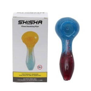 Dokha Double Colored Glass Smoking Pipe 10cm