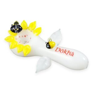 Glass Sunflower and Bees Smoking Pipe